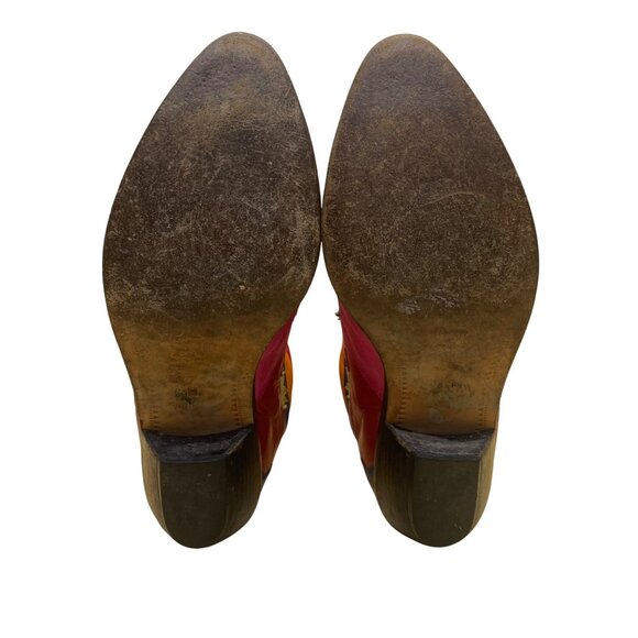 Zalo Women’s Multicolor Leather Western Cowboy Embroidered Desert Boots Size 7M - Picture 9 of 11